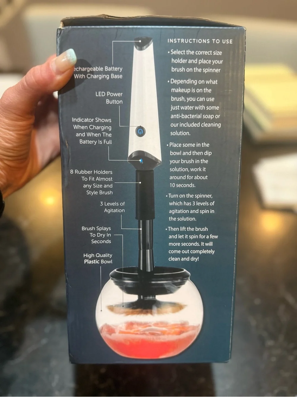 Luxe Makeup Brush Cleaner System - Black & Silver